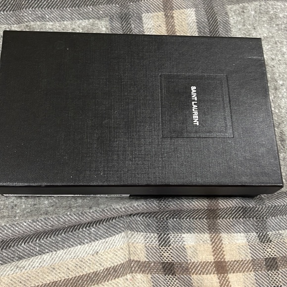 Saint Laurent Lambskin Y Quilted Monogram Large Loulou Flap Wallet Asphalt Gray - Picture 7 of 8